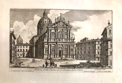 Montagu Dominique (attivo a Roma nella seconda metà  del XVIII Secolo) Veduta della Chiesa di S. Andrea della Valle 1770 Roma